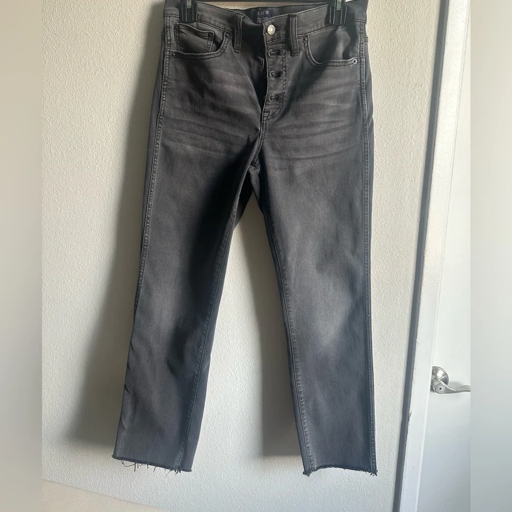 J. Crew High Rise Vintage Straight Charcoal Slim Straight Jeans